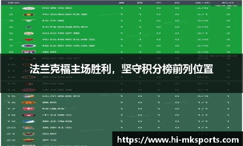 法兰克福主场胜利,坚守积分榜前列位置